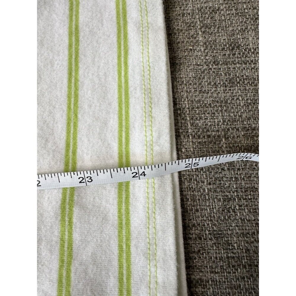 Faded Glory Womens Shirt Size Large Green White Striped Short Sleeves - Picture 6 of 6